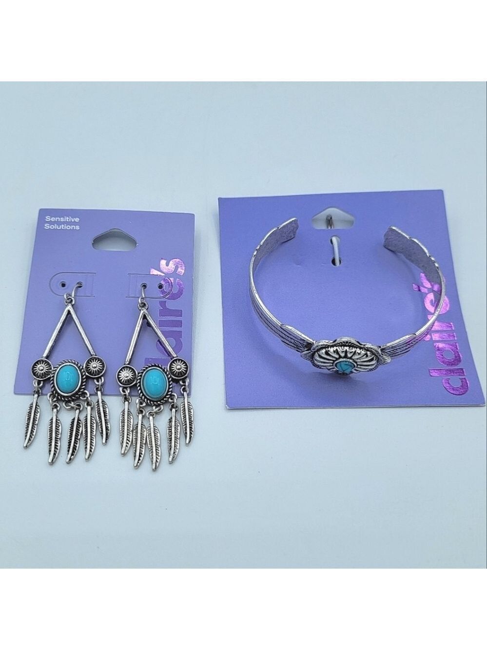 Claire's Silver & Turquoise Jewelry Set NEW #0015